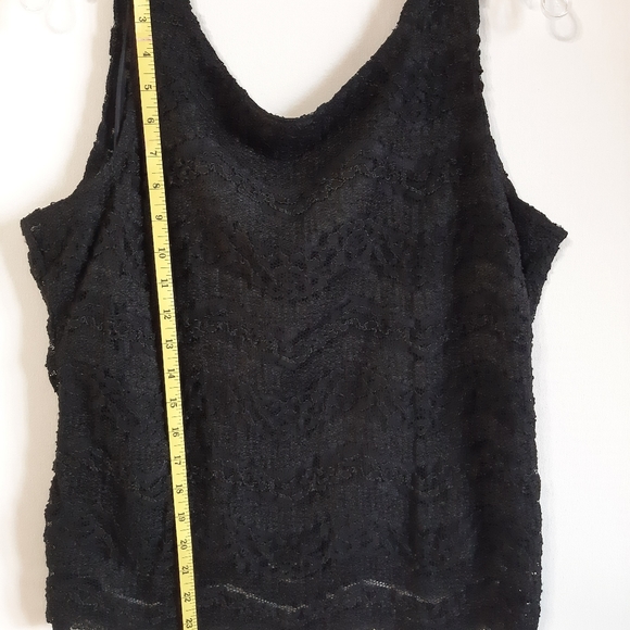 Women's Black lined lace tank top sz L - Picture 1 of 1